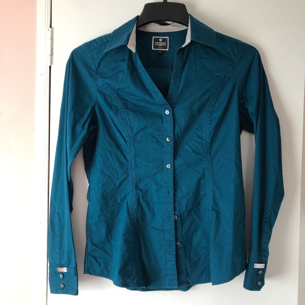 Express Teal The Essential Button Down Shirt